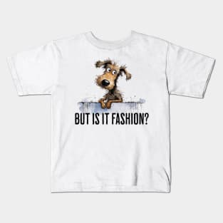 Judgy Dog Wondering "But Is It Fashion?" Kids T-Shirt